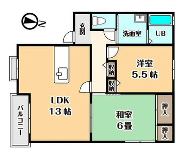 ガーデンプレイスA棟【201号室】の間取り