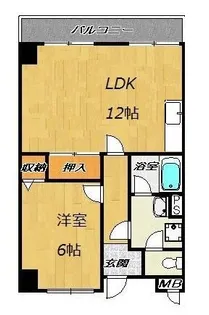 ベルビュー3番館【3階】の間取り