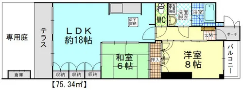 グランドハイツ中原東【102号室】の間取り