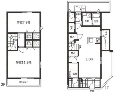 兵庫県宝塚市野上4丁目【テラスハウス】の間取り