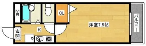 アレックスワン熊本【2階】の間取り