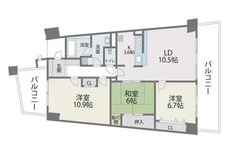 アイランドシティ・インフィニガーデンイースト棟【5階】の間取り