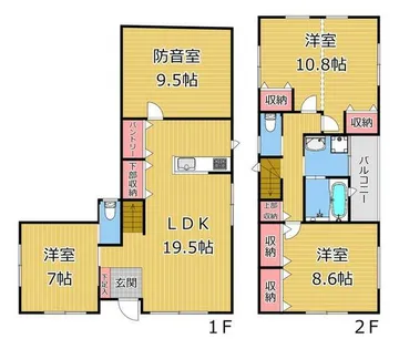 兵庫県神戸市須磨区行幸町3丁目【一戸建】の間取り