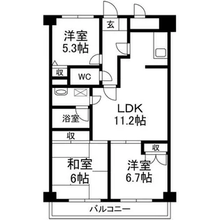 兵庫県神戸市灘区城の下通3丁目【マンション】の間取り