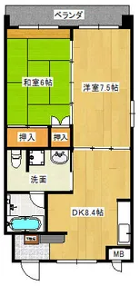コモリエーゼ大野【303号室】の間取り