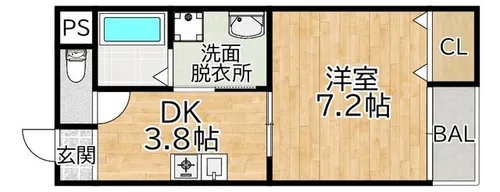 大阪府和泉市府中町4丁目【マンション】の間取り
