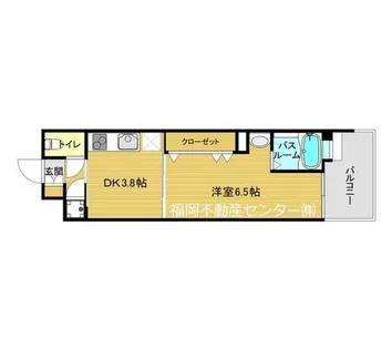 福岡県福岡市博多区住吉5丁目【マンション】の間取り