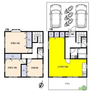 兵庫県芦屋市茶屋之町【一戸建】の間取り