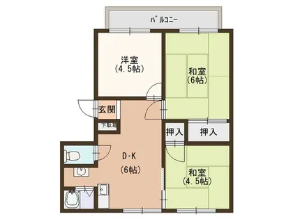 パインハイツC棟【2階】の間取り