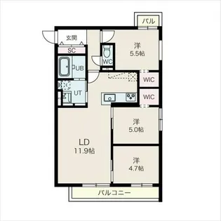 ALTUS南平岸【204号室】の間取り