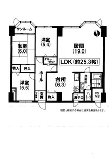 京成サンコ-ポ琴似台【1016号室】の間取り