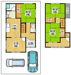 京都府八幡市八幡双栗【一戸建】の間取り