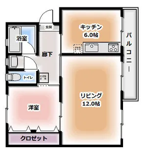 浅香山住宅6棟【5階】の間取り