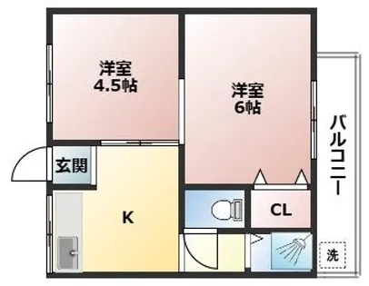 杉コーポ【201号室】の間取り