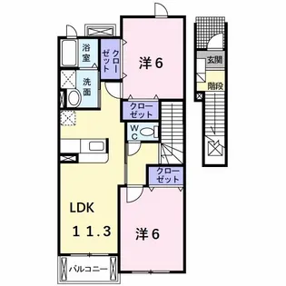 アン・ソレイユ・ジャルダン【2階】の間取り