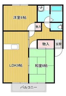 ツインヴィラ南瀬高【A201号室】の間取り