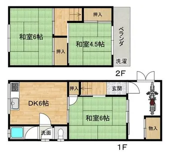 大阪府東大阪市中小阪3丁目【一戸建】の間取り