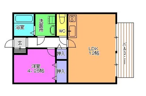 三船ハイツ【1階】の間取り