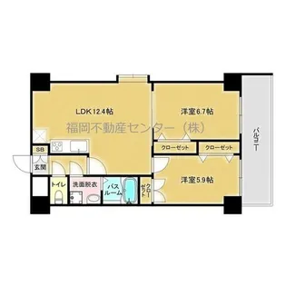 福岡県福岡市東区東浜1丁目【マンション】の間取り