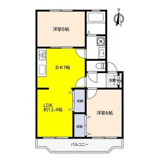 ヴィラ芦屋A棟【1階】の間取り