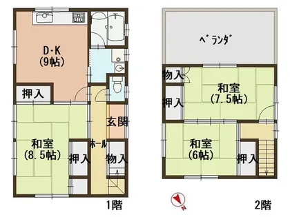 兵庫県洲本市由良1丁目【一戸建】の間取り