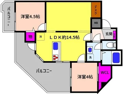 兵庫県神戸市東灘区御影石町4丁目【マンション】の間取り