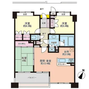 福岡県福岡市早良区西新1丁目【マンション】の間取り
