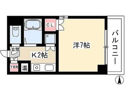 第6スカイビル【5B号室】の間取り