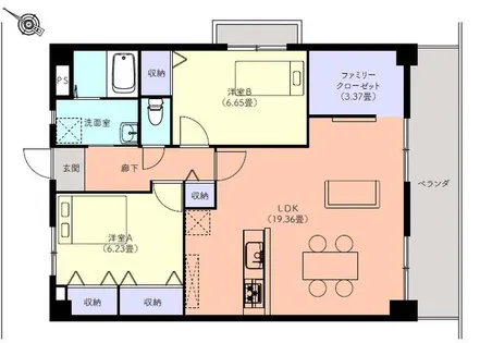 北九州市住宅供給公社 ルワージュ天神町【1号室】の間取り