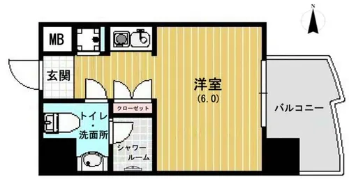 インター・フェルティR2甲子園5階【5階】の間取り
