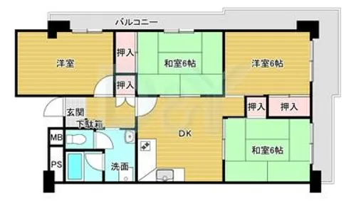 ハイム伏見C棟【3階】の間取り