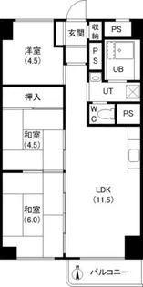 平岸ハイツ第一【4階】の間取り