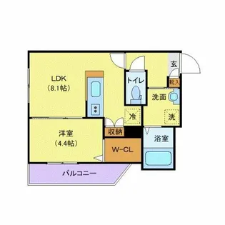 ノースプレミア大通北【8階】の間取り