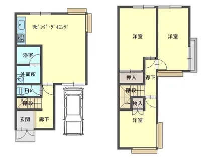 兵庫県加古川市野口町野口【テラスハウス】の間取り