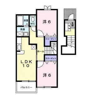 ジュネス感田B【2階】の間取り