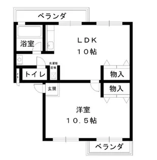 狭山遊園ハイツ6号棟【2階】の間取り