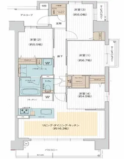 大阪府大阪市此花区春日出南3丁目【マンション】の間取り