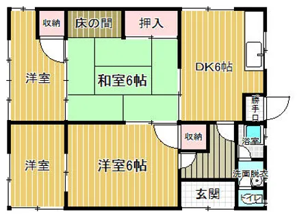 福岡県中間市土手ノ内2丁目【一戸建】の間取り