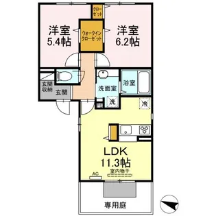 プラージュKJ【1階】の間取り