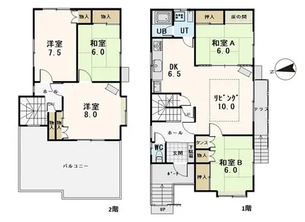 北海道札幌市清田区北野三条3丁目【一戸建】の間取り