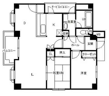 リバティ帝塚山【3階】の間取り