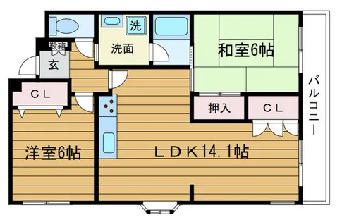 大阪府吹田市千里山高塚【マンション】の間取り