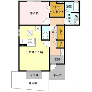 グランドフィールド1番館【101号室】の間取り