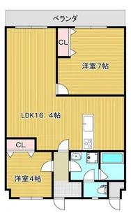 日恵コーポ【102号室】の間取り