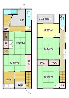 大阪府大阪市港区弁天3丁目【一戸建】の間取り