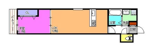 ブロンテ北在家WEST【2階】の間取り