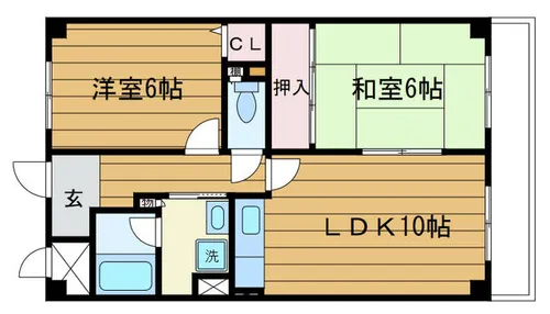 大阪府吹田市佐井寺南が丘【マンション】の間取り