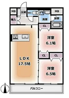 カーサルミノサ【1b号室】の間取り