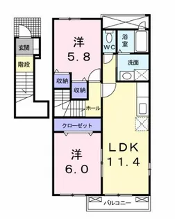 サンフォーリストⅡ・B【2階】の間取り