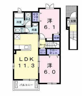 メゾン感田C【205号室】の間取り